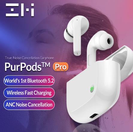Новинка 2021, оригинальные беспроводные наушники ZMI PurPods Pro, первая в мире, Bluetooth 5,2, водонепроницаемые наушники-вкладыши ANC 3Mic с защитой от шума