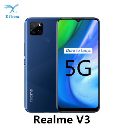 купить Realme V3 5G мобильный телефон 6 ГБ/8 ГБ Оперативная память 64 Гб/128 ГБ Встроенная память Dimensity 720 Octa Core 5000 мАч Батарея 18W отпечатков пальцев мобильных телефонов
