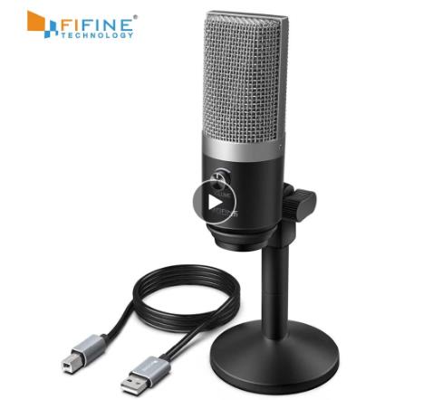 FIFINE USB микрофон для ноутбуков и компьютеров для записи потокового Twitch голоса за кадром для Youtube Skype K670