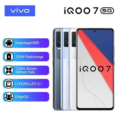 купить Vivo Оригинал iQOO 7 5G Смартфон Snapdragon 888 120 Вт Dash зарядка 120 Гц частота обновления Android 11 оригинальный телефон