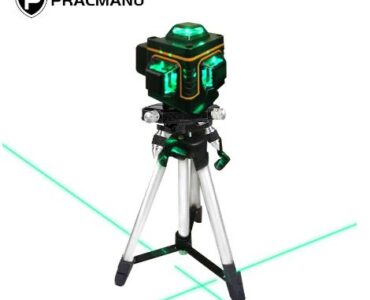купить на алиэкспресс Лазерный уровень PRACMANU, самонивелирующийся 16 линий 4D, горизонтальный и вертикальный крест, сверхмощный нивелир с зелеными линиями, 360