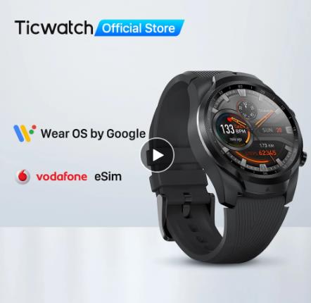 купить на али Введите TIC800, чтобы сэкономить 800руб TicWatch Pro 4G/LTE Европейская версия 1 ГБ ОЗУ отслеживание сна IP68 Водонепроницаемые часы NFC LTE для Vodaphone в Германии мужские спортивные часы